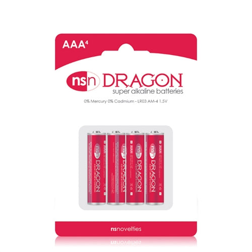 Dragon Super Alkaline AAA Batteries - 4 Pack, ideal for toys and devices, long-lasting power and value.