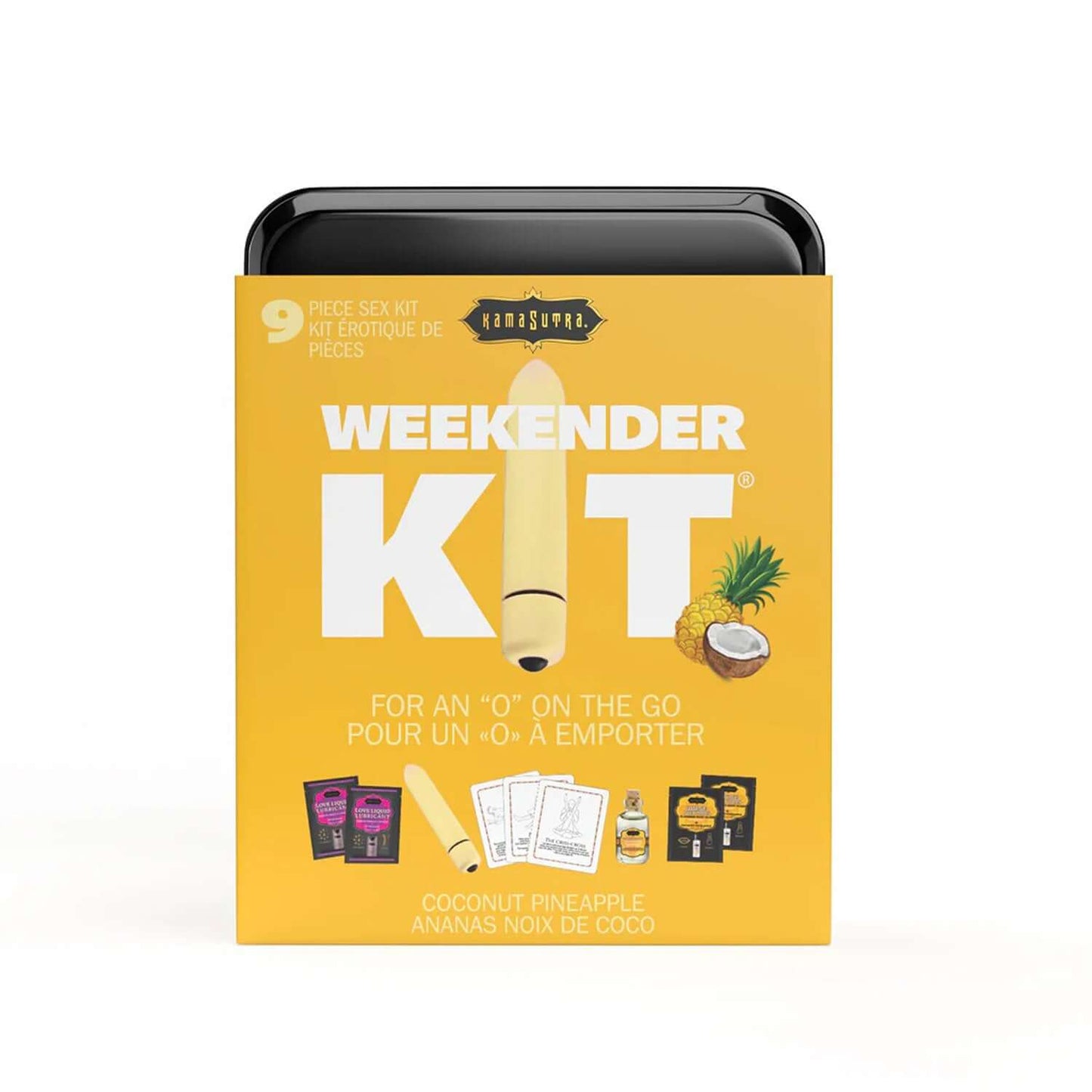 Weekender Kit Coconut Pineapple featuring mini vibe and sensual accessories for travel pleasure.