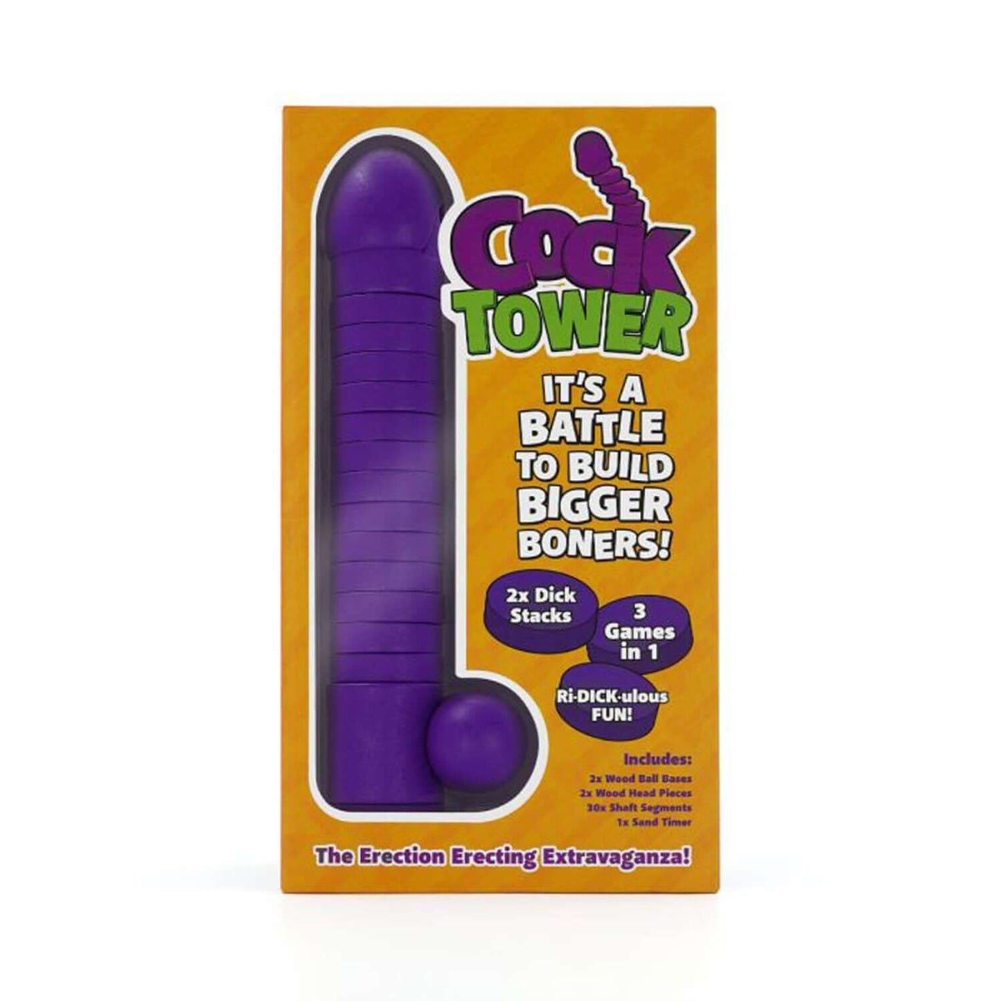 Play Wiv Me - Cock Tower - Purple Move over Leaning Tower of Pisa—here comes the Cock Tower! Test your skills and compete with friends to create the tallest erection in this cheeky, provocative party game. Perfect for pre-drinks, hen nights, or adult dinn