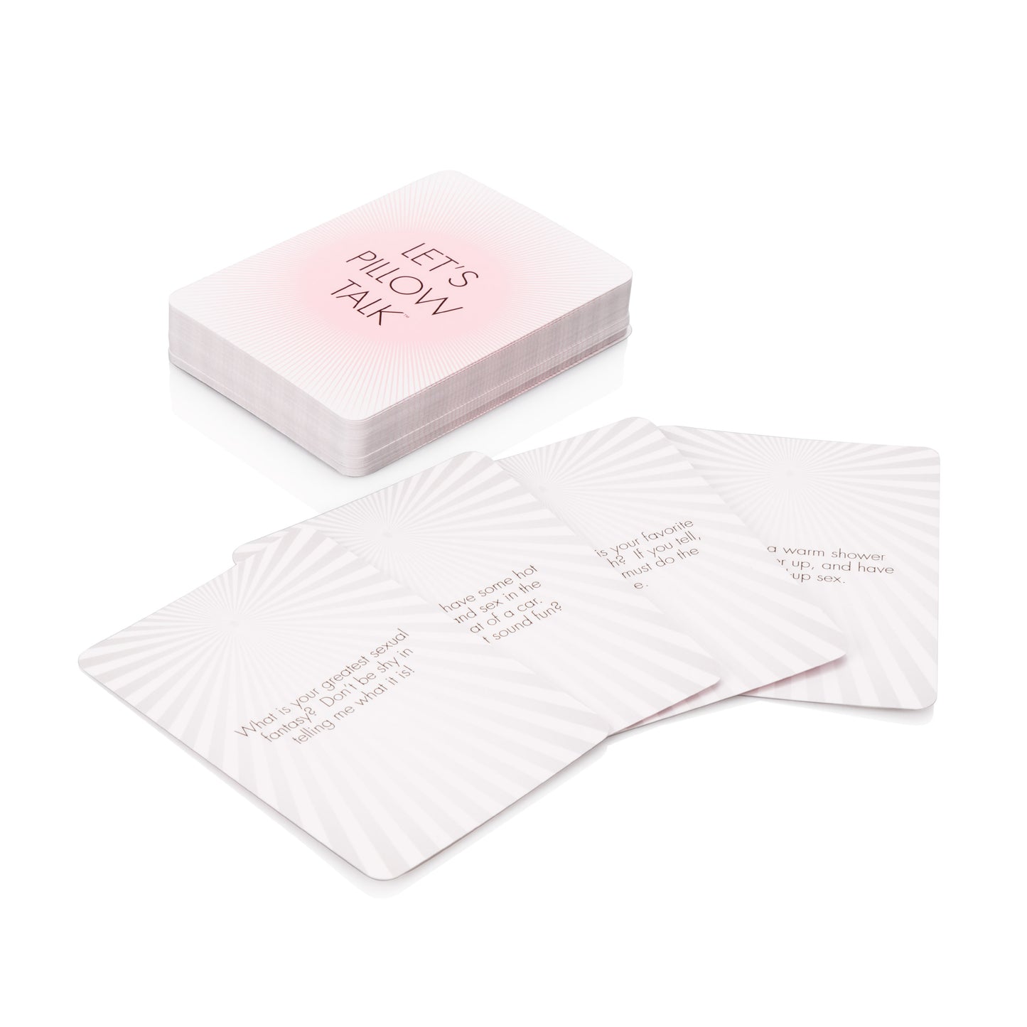 Pillow Talk game with cards designed to spark intimacy and excitement in adult relationships.