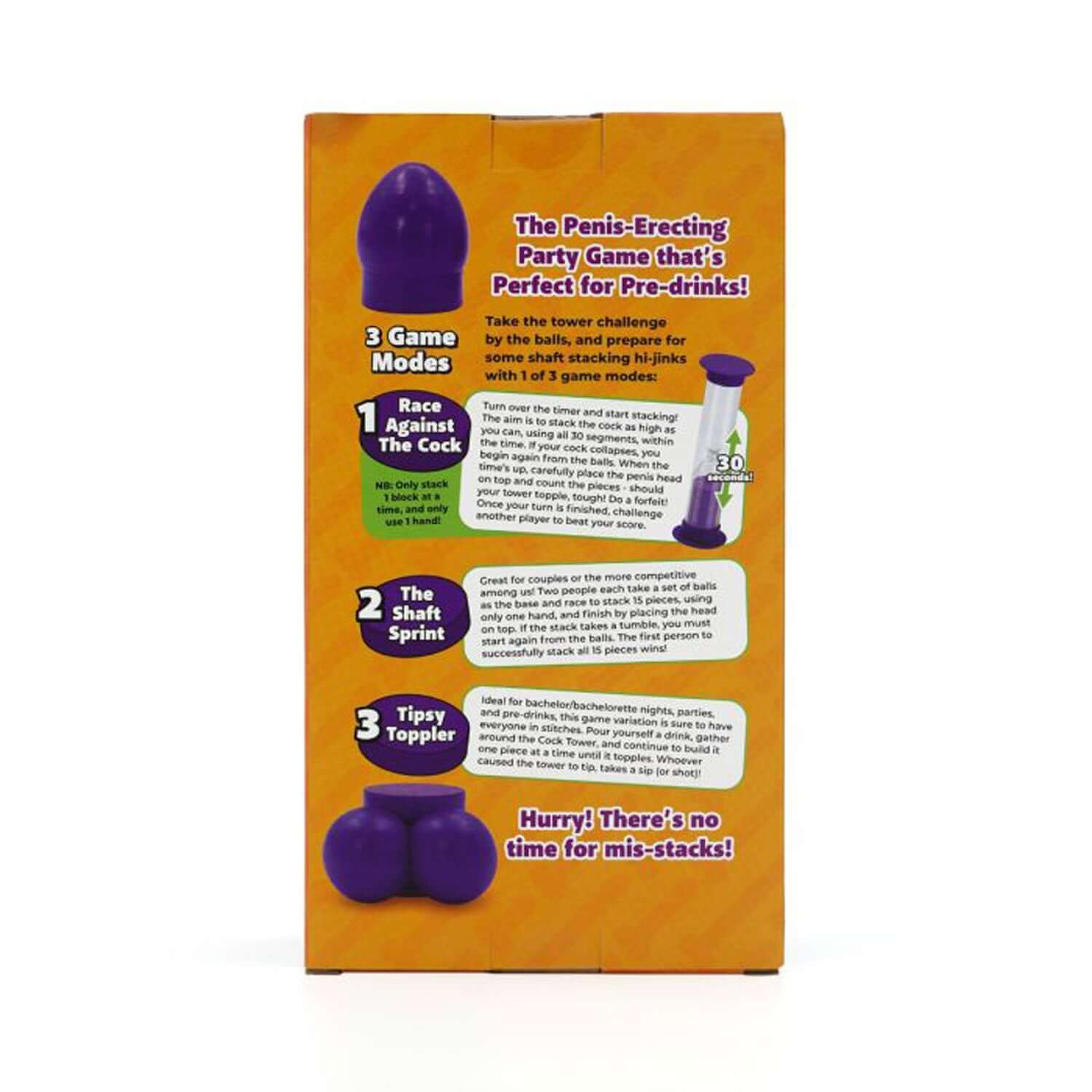 Play Wiv Me - Cock Tower - Purple Move over Leaning Tower of Pisa—here comes the Cock Tower! Test your skills and compete with friends to create the tallest erection in this cheeky, provocative party game. Perfect for pre-drinks, hen nights, or adult dinn