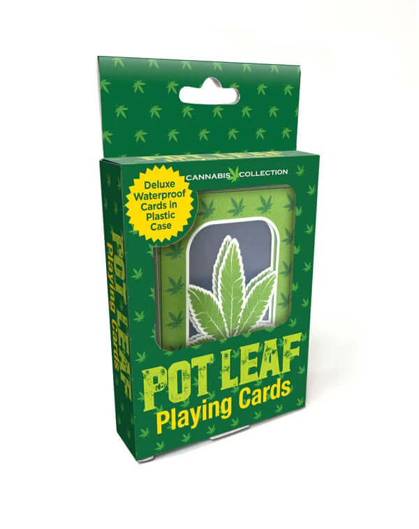 Pot Leaf Waterproof Playing Cards Elevate your poker nights with the Cannabis Collection Waterproof Playing Cards—decked out with a bold weed leaf design for those who like to play with a little edge. Built to withstand rain, spills, and poolside fun, the