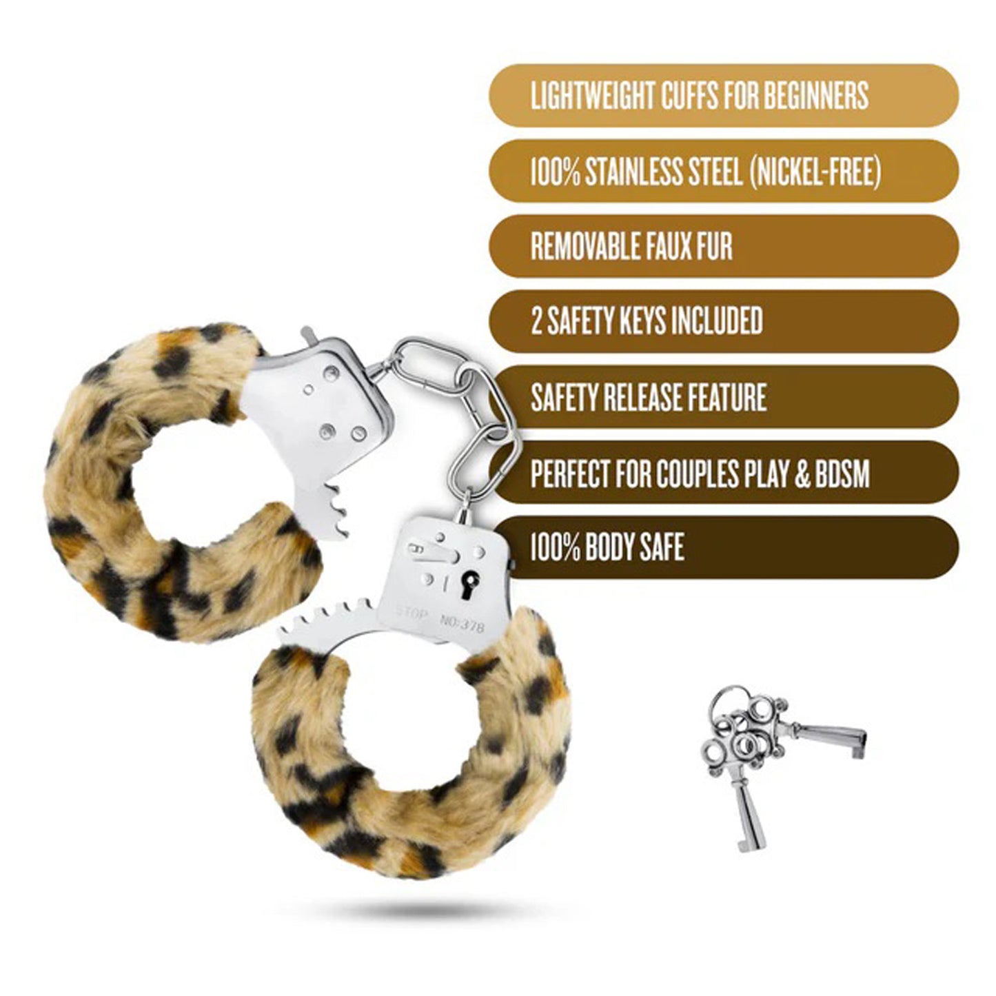 Temptasia Beginner Cuffs in Leopard, Black, Pink