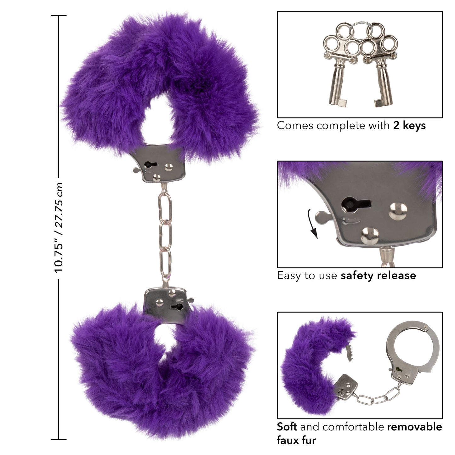 Ultra Fluffy Furry Cuffs - Purple, Pink, White or Black