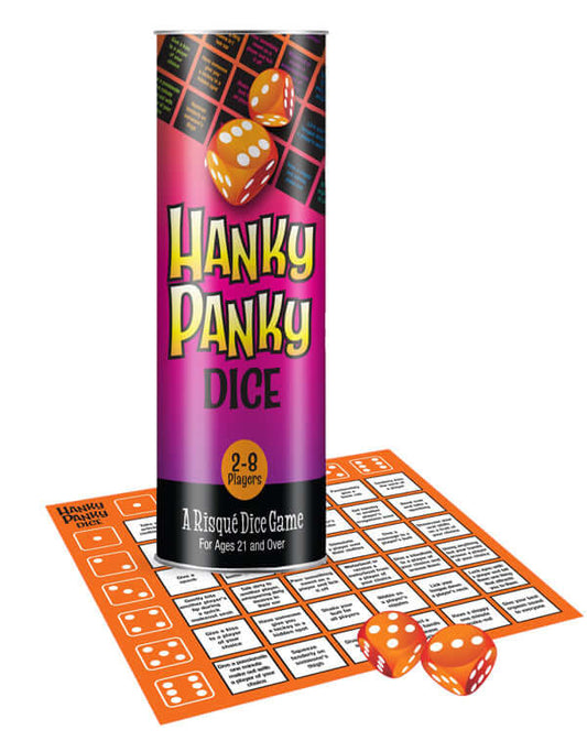 Hanky Panky Dice Game - Game for Couples Want to heat up your game night? Meet Hanky Panky, the dice game that sparks laughter and drops all inhibitions! Featuring a playful challenge grid, it’s perfect for when you’re feeling bold and adventurous. Whethe