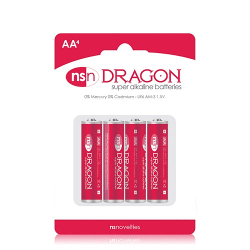Dragon AA alkaline batteries 4 pack for powerful and durable performance in devices.